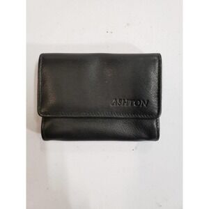 Ashton Wallet Mens One Size Black Genuine Leather Bifold Credit Card Bills Slot